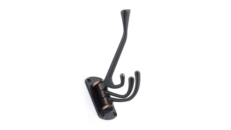 Richelieu Hardware 76464BAG Nystrom Triple Utility Swivel Hook, Brushed Oil-Rubbed Bronze Brushed Oil-Rubbed Bronze Finish
