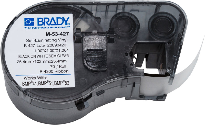 Brady M-53-427 Labels for BMP53/BMP51 Printers,1.0"x4.0"x1.0"
