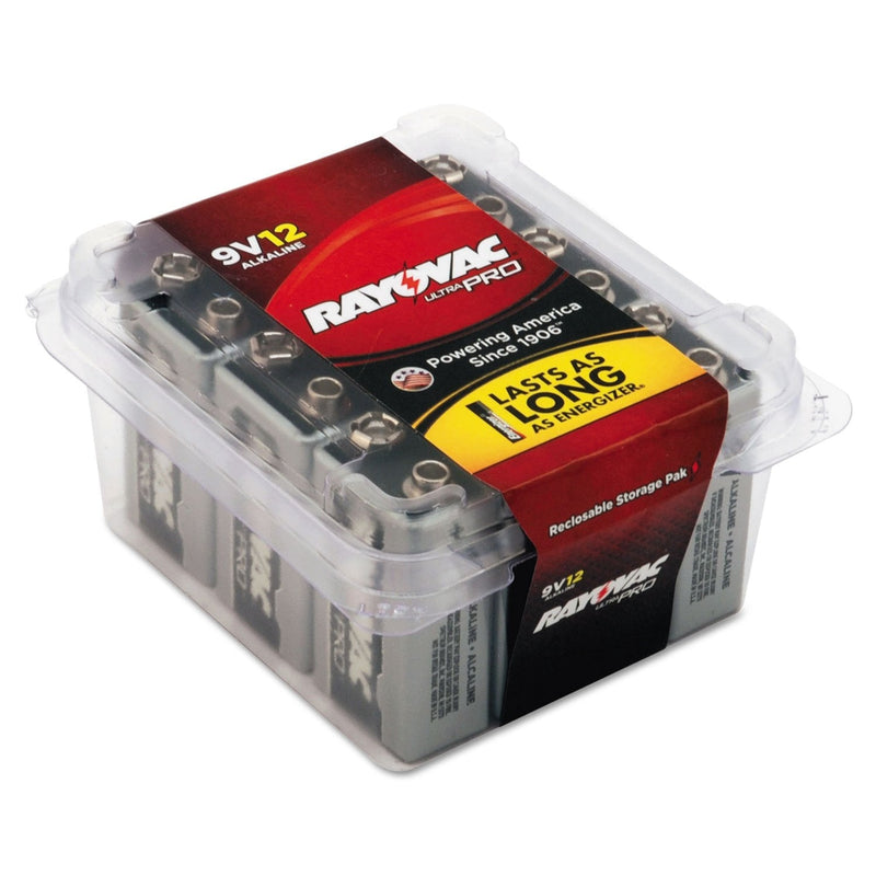 Rayovac Alkaline Ultra ProTM 9V Battery, Contractor Pack - Lot of 12