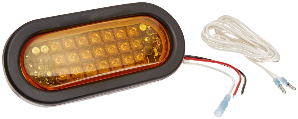 North American Signal LEDQO-A LED Oval Warning Light with Grommet Mount, 12/24V, 0.33A Current, Amber