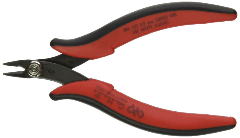 Hakko CHP TR-20-M Micro Soft Wire Cutter, Flush-cut, 2.0mm Hardened Carbon Steel Construction, 21-Degree Angled Jaw, 8mm Jaw Length, 20 Gauge Maximum Cutting Capacity