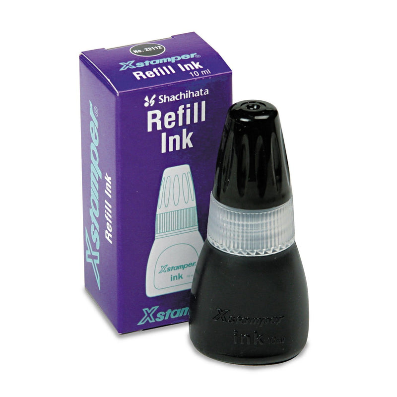 Xstamper 22112 Refill Ink for Xstamper Stamps, 10ml-Bottle, Black 1