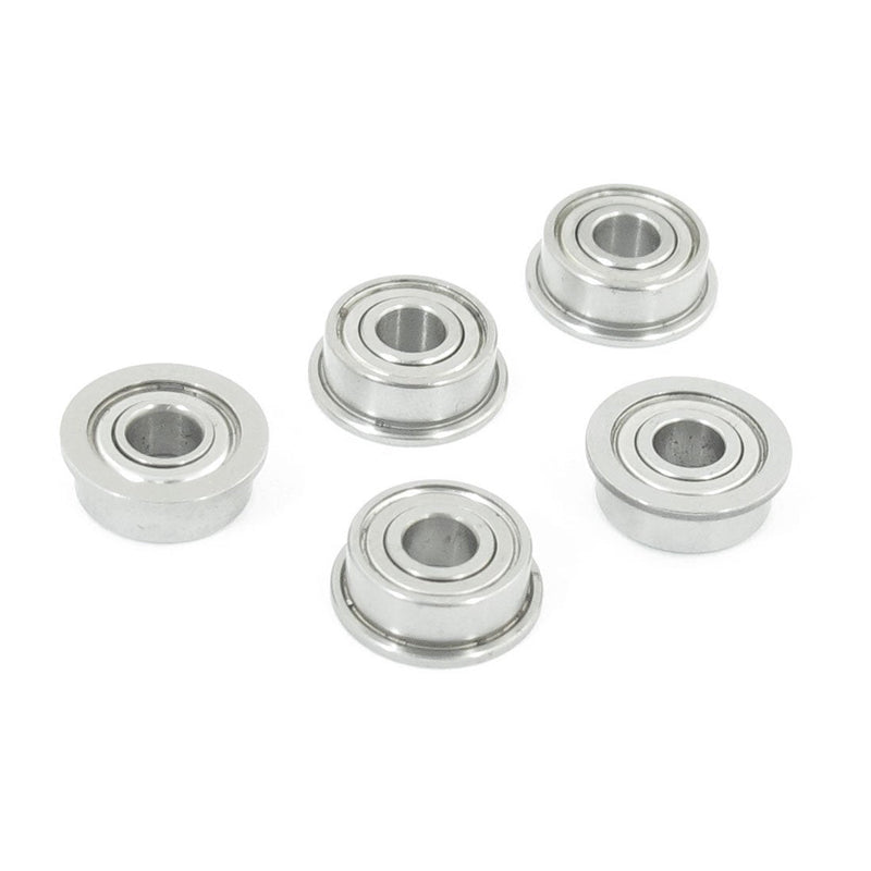 uxcell 5 Pcs Silver Tone 10mm X 4mm X 4mm Sealed Premium Flanged Ball Bearing