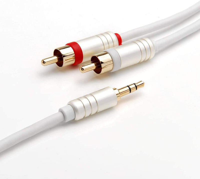 BlueRigger 3.5mm to 2-Male RCA Adapter Audio Stereo Cable (25FT, Gold Plated, Aux RCA Y Splitter Cord) – Compatible with Smartphones, MP3, Tablets, Speakers 25 Feet