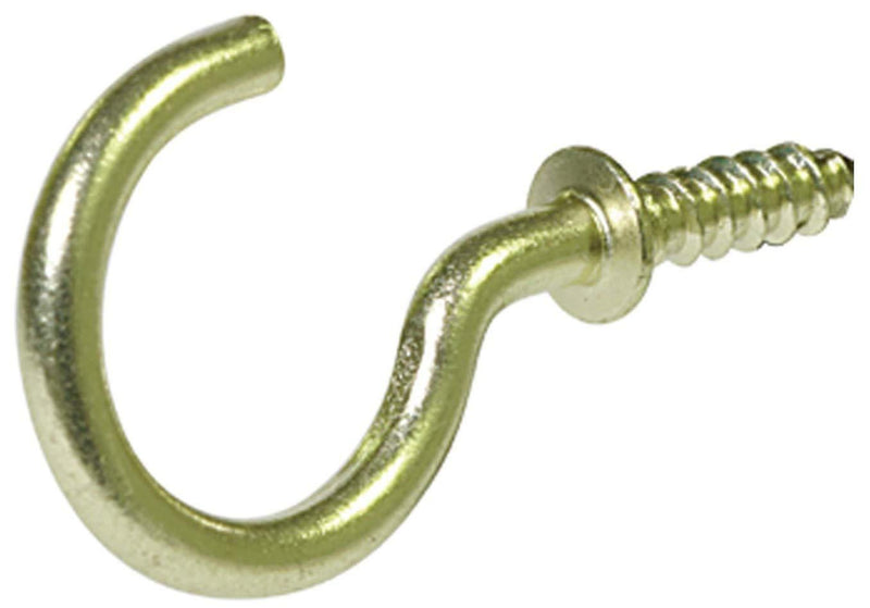 Hillman Hardware Essentials Solid Brass Cup Hook 3/4", Brass Finish, 100-Pack 1