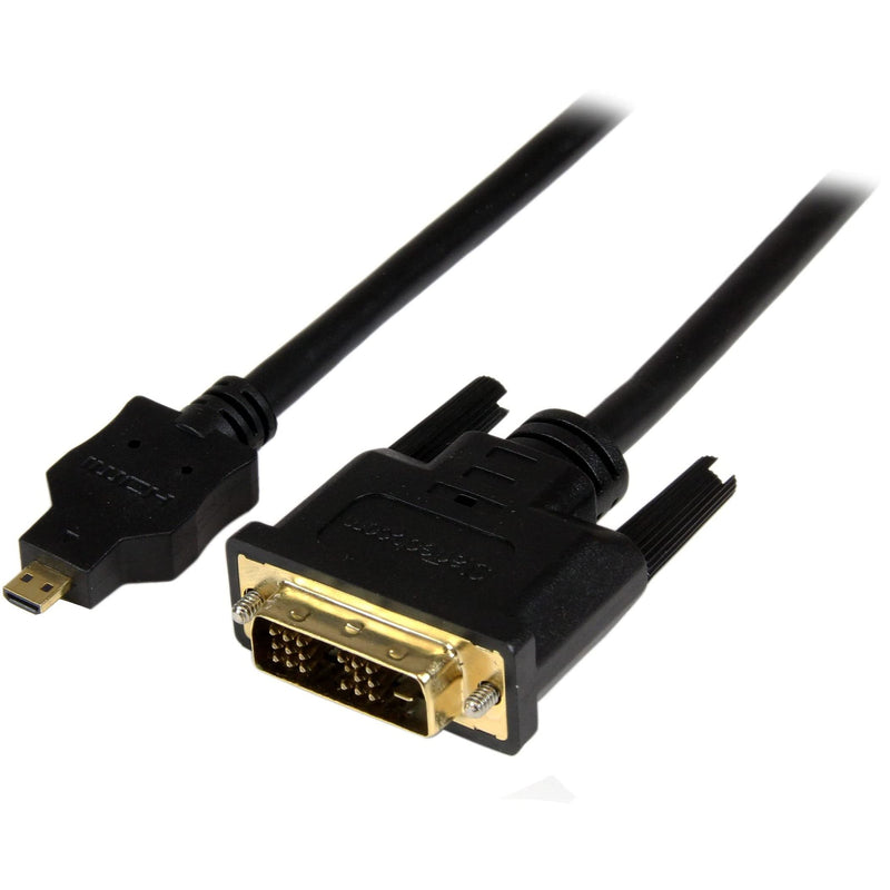 StarTech.com 2m Micro HDMI to DVI-D Cable - M/M - 2 meter Micro HDMI to DVI Cable - 19 pin HDMI (D) Male to DVI-D Male - 1920x1200 Video (HDDDVIMM2M),Black,6 ft / 2m 6 ft / 2m