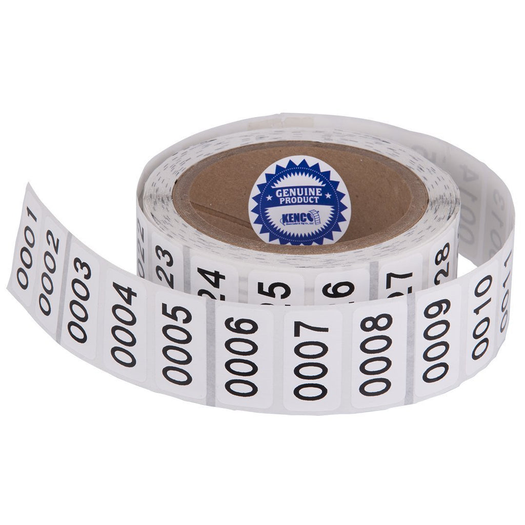 Consecutively Numbered Labels. Measure: 1.5" X 0.75" Paper Material (Various Number Sequences Available) (0001-1000) 0001-1000