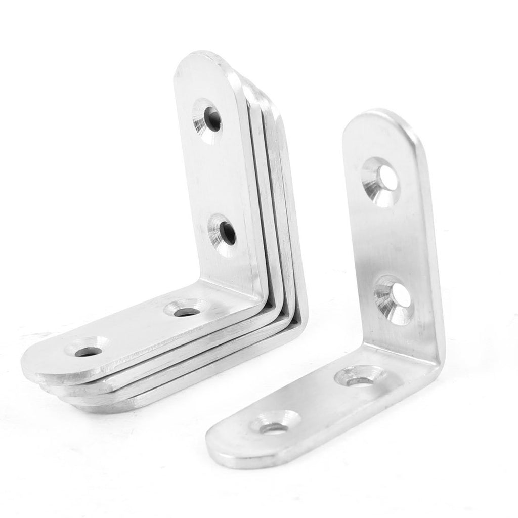 uxcell 5 Pcs 50mm x 50mm Right Angle Stainless Steel Corner Bracket