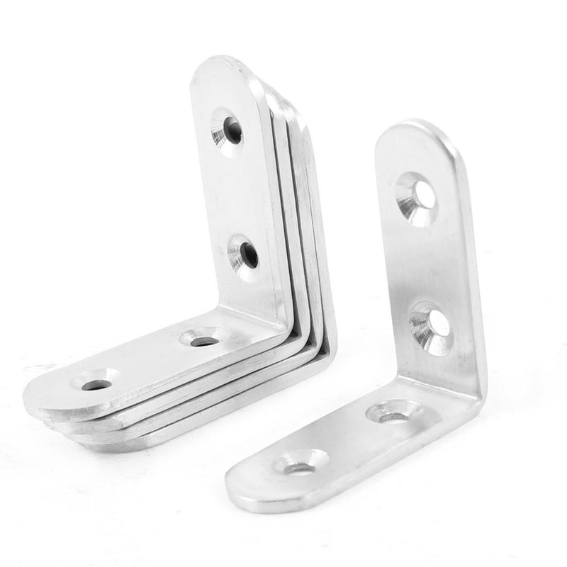 uxcell 5 Pcs 50mm x 50mm Right Angle Stainless Steel Corner Bracket