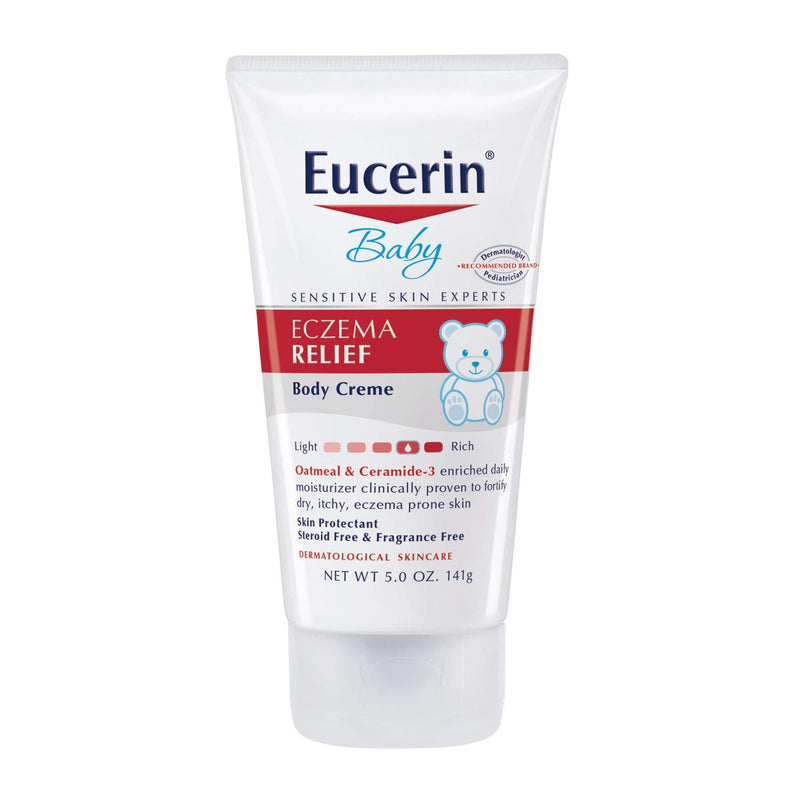 Eucerin Baby Eczema Relief Body Cream - Steroid & Fragrance Free for 3+ Months of Age - 5 oz. Tube Body Crème
