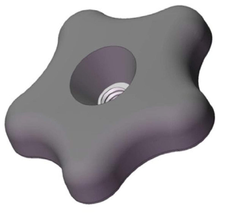 Innovative Components AN5C-5S421 2.25" Star Knob thru hole 5/16-18 steel zinc insert black pp (Pack of 10)