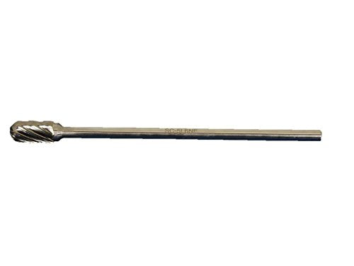 TEMO SC-5L6 NF Aluminum Cut Carbide Rotary Burr File, 1/2 Inch Head Cylinder Ball, 1/4 Inch Diameter 6 Inch Long Shank 6" SC-5L6