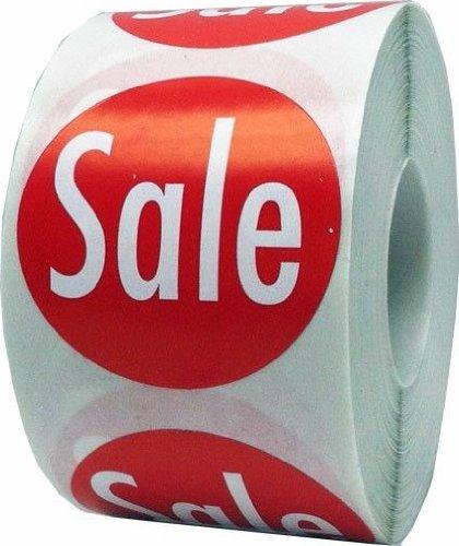 Red Sale Labels for Retail 1 1/2 Inch 500 Adhesive Stickers