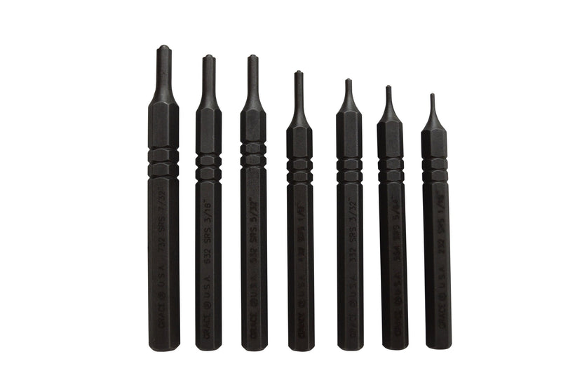 Grace USA - Steel Roll Spring Punch Set - SRS7 - Gunsmithing - Steel Punches - 7 piece - Gunsmith Tools & Accessories, Black, Short Steel Roll Set 1