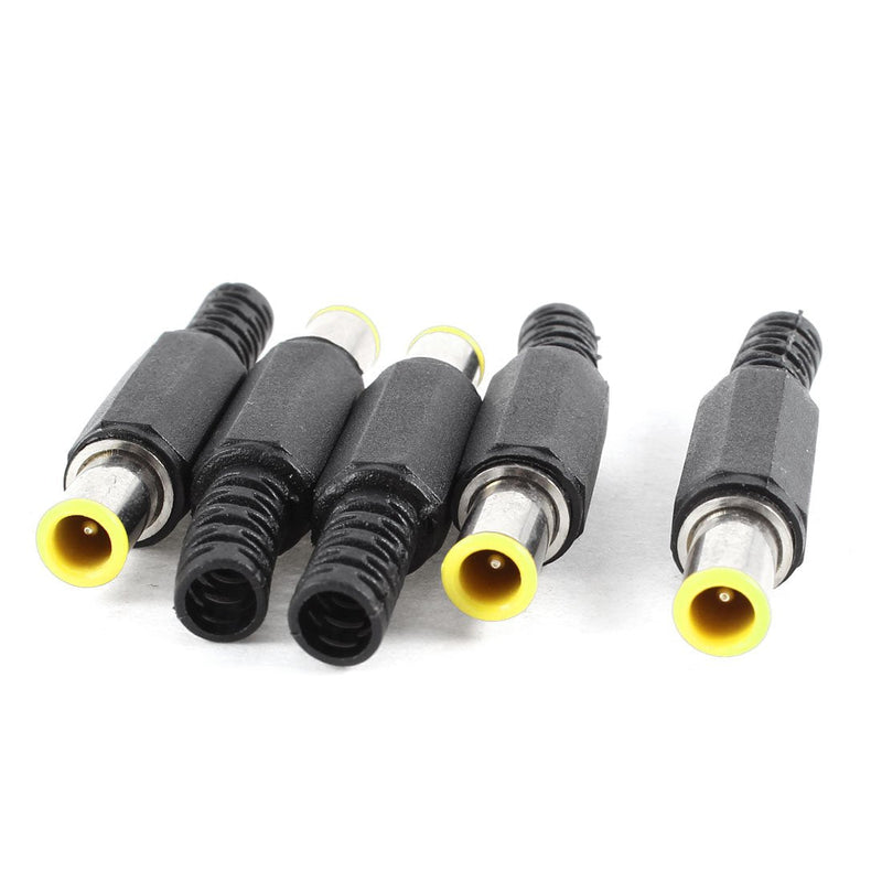 uxcell 6.0x1.0mm DC Male Connector Jack Solder Adapter DIY DC Barrel Connectors Replacement 5pcs
