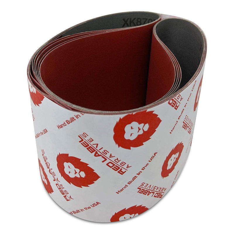 Red Label Abrasives 6 X 48 Inch 80 Grit EdgeCore Metal Grinding Ceramic Sanding Belts, Extra Long Life, 2 Pack