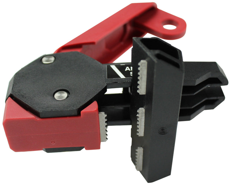 Accuform STOPOUT 120/240 Circuit Breaker Lockout (Triple Pole) with Bar Clamp and Changeable Lockout Tag,1.5"H x 3.33" L, KDD162