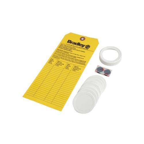 Bradley On-Site Eye Wash Refill Kit Replacement Cap, Foam Liners and Inspection Tag for On-Site Emergency Eye Wash Station