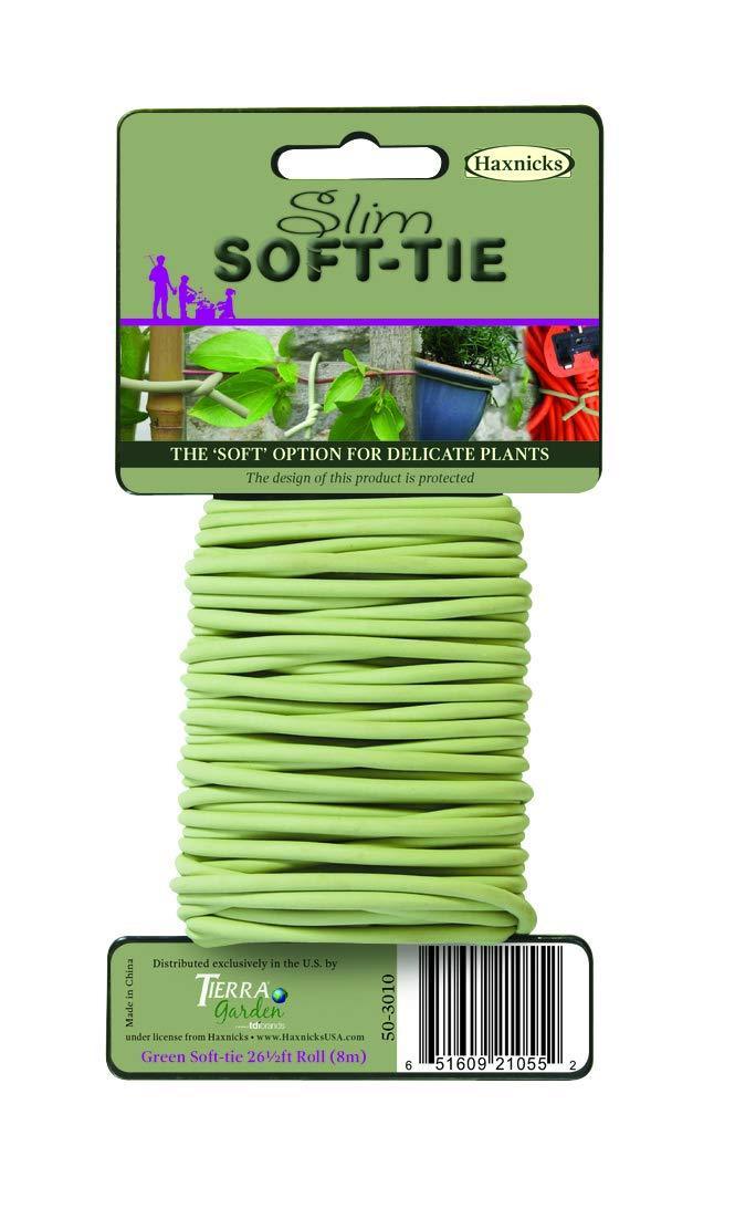 Tierra Garden 50-3010 Haxnicks Slim Soft Tie for Plants & Trees, 26.3', Green 26.3'