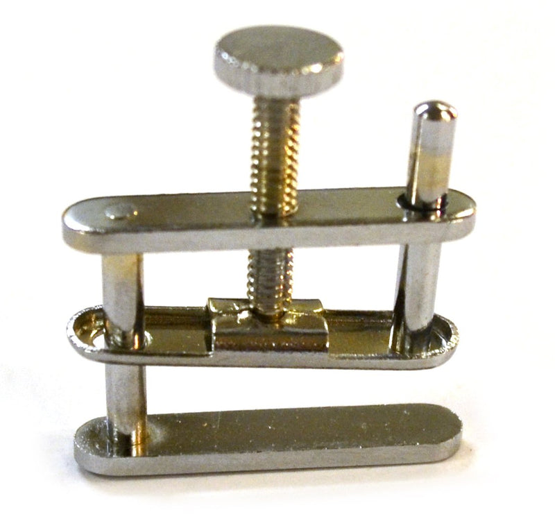 Eisco Labs Large (1 5/16") Nickel Plated Brass Tube Clamp, Hoffman Style - Open