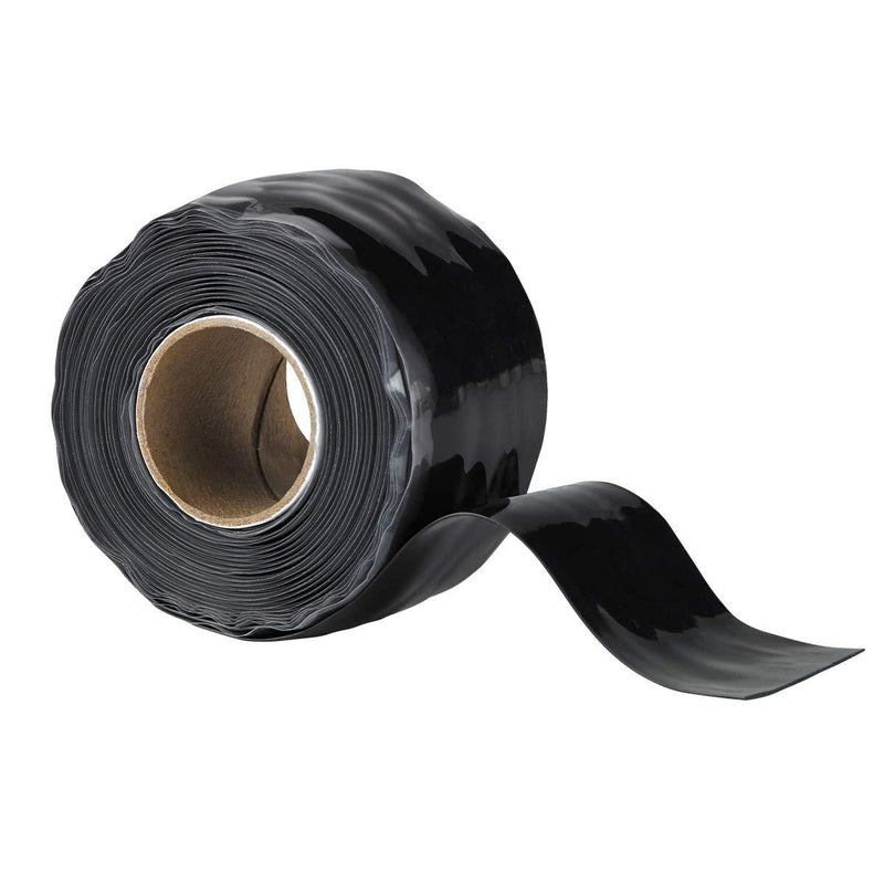 X-Treme Tape TPE-XZLB Silicone Rubber Self Fusing Tape, 1" x 10', Triangular, Black