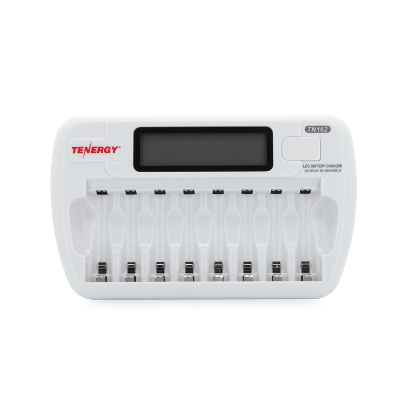 Tenergy TN162 8-Bay Smart LCD Battery Charger for Rechargeable AA/AAA NiMH/NiCd Batteries