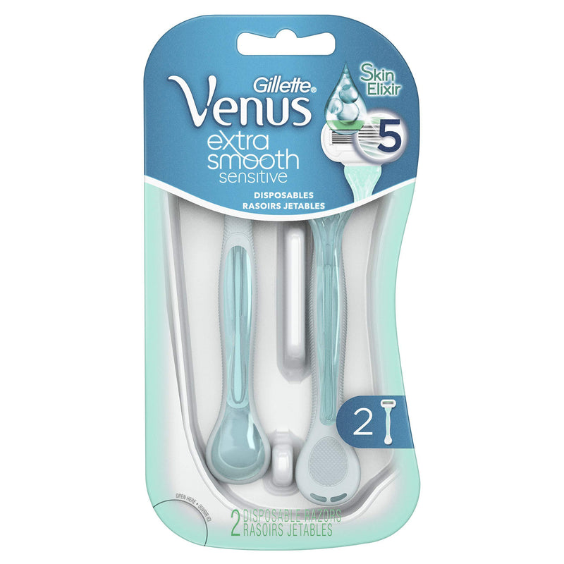 Gillette Venus Extra Smooth Sensitive Women's Disposable Razors, 2 Count Extra Smooth Sensitive (2 count)
