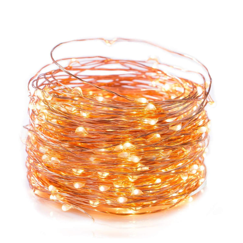 Fairy String Lights, 40 Feet 120 LED Copper Wire Firefly Lights for Bedroom Wedding Gathering Party Christmas Tree Garland Wreath Decoration, Warm White 120 LEDs Copper wire Warm White