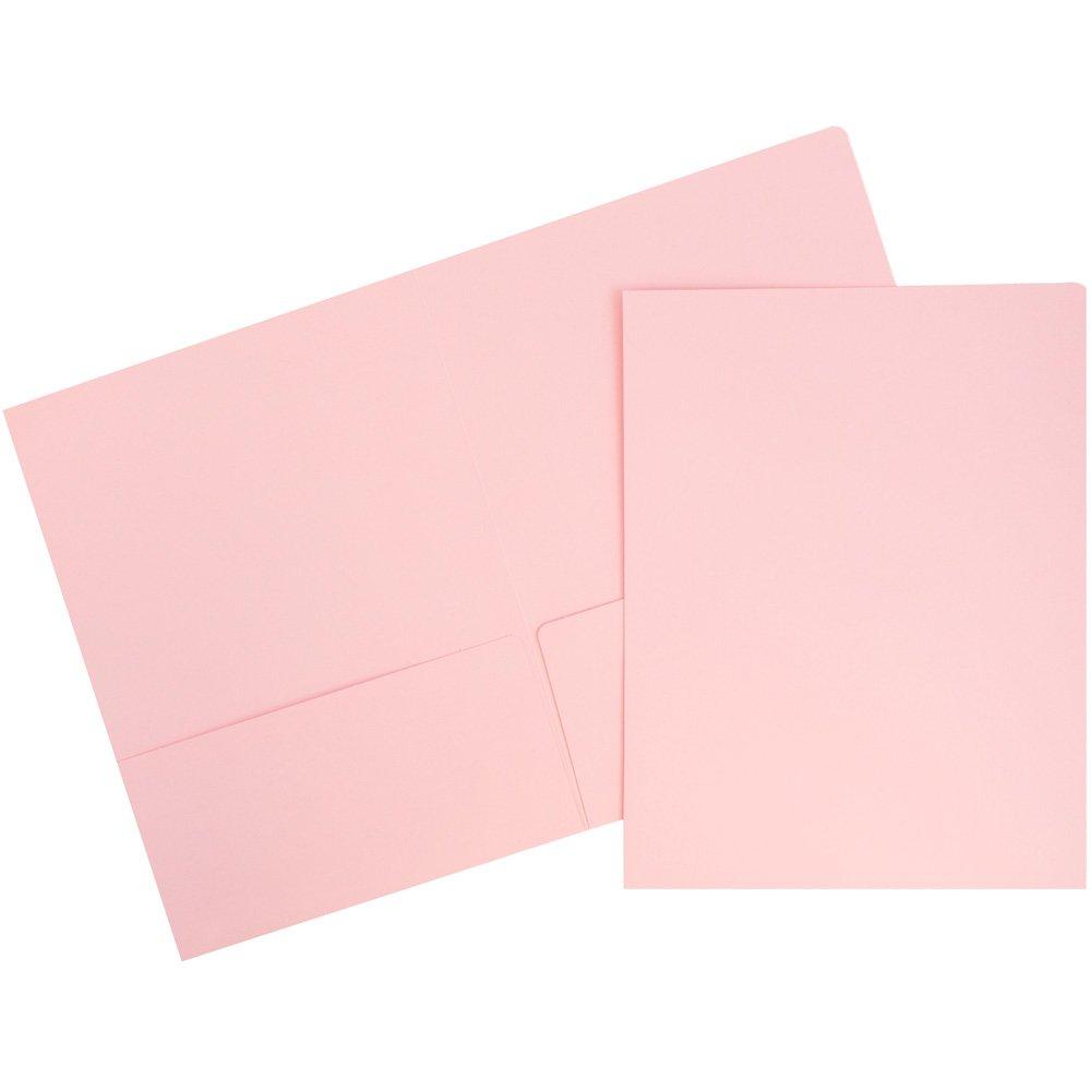 JAM PAPER Premium Matte Cardstock Twin Pocket Folders - Baby Pink Pastel - 6/Pack 6 pack