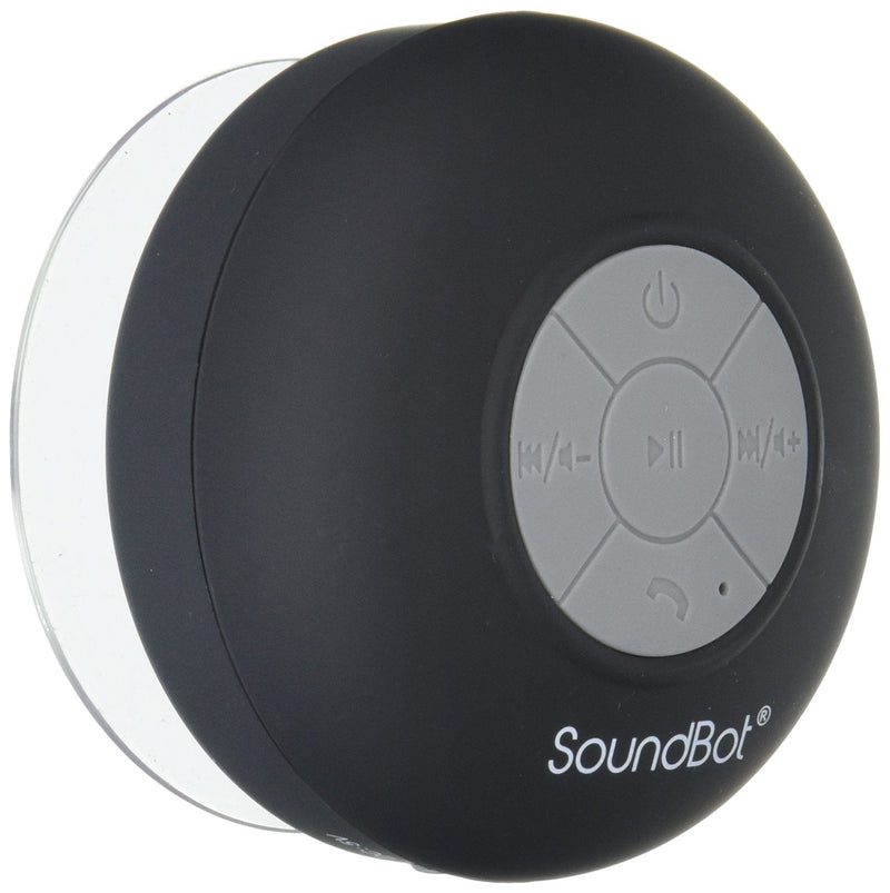SoundBot SB510 HD Water Proof Bluetooth 4.0 Speaker, Mini Water Resistant Wireless Shower Speaker, Handsfree Portable Speakerphone with Built-in Mic BLK