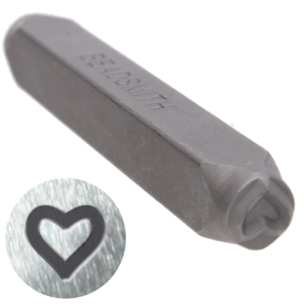 The Beadsmith Steel Design Stamp - Metal Elements – 6mm Heart – 2.25” Length with 0.25” Stamp Base – Make Custom Jewelry – Add Artistic Whimsy – Used for Stamping & Personalizing Soft Metals Hearts