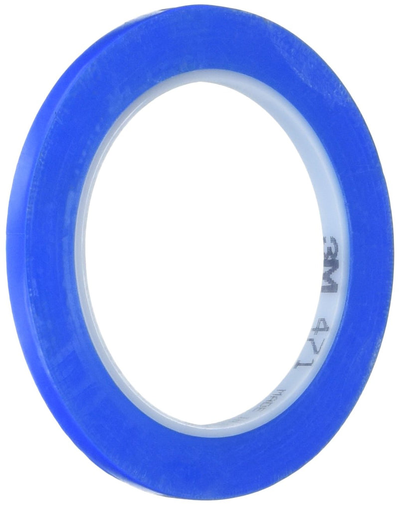 3M Vinyl Tape 471, 1/4 in x 36 yd, Blue, 1 Roll, Blue Floor Tape, Paint Alternative for Floor Marking, Social Distancing, Color Coding, Safety Marking
