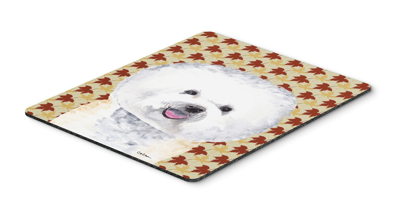 Caroline's Treasures SC9201MP Bichon Frise Fall Leaves Portrait Mouse Pad, Hot Pad or Trivet, Large, Multicolor