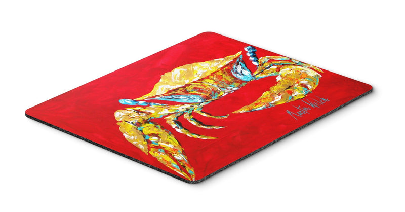 Caroline's Treasures MW1116MP Crab Blue on Red, Sr. Mouse Pad, Hot Pad or Trivet, Large, Multicolor