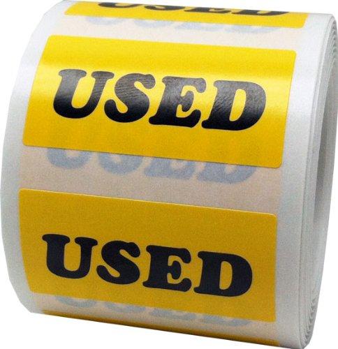 Yellow Used Labels for Retail Pawn Thrift Shops 3/4 x 1 1/2 Inch 500 Adhesive Stickers