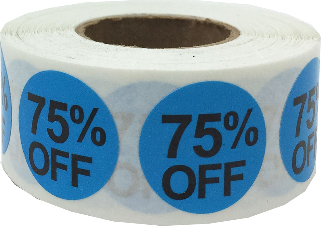 75% Percent Off Stickers for Retail 0.75 Inch 500 Adhesive Labels