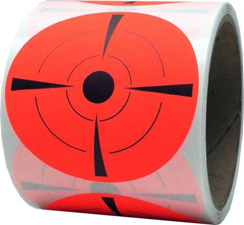 InStockLabels.com Shooting Targets Range Pasters Fluorescent Red 3 Inch Circle 100 Total Adhesive Stickers