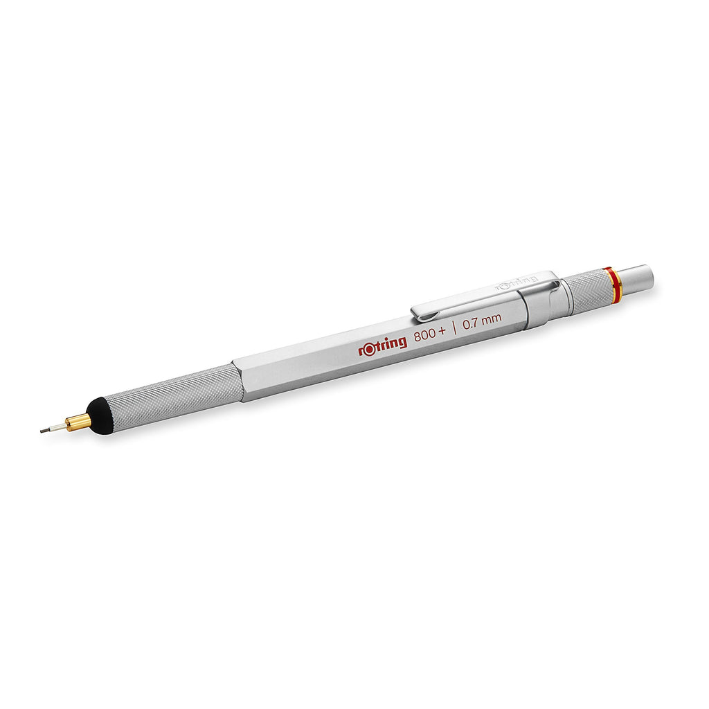 rOtring 1900184 800+ Mechanical Pencil and Touchscreen Stylus, 0.7 mm, Silver Barrel Standard Packaging