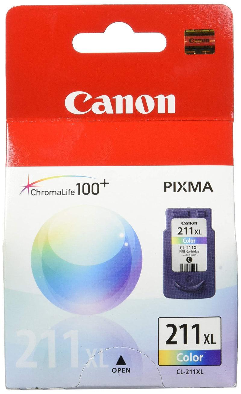 Canon CL-211XL 2975B001 PIXMA iP2700 iP2702 MP230 MP235 MP240 MP250 MP260 MP270 MP280 MP282 MP480 MP490 MP495 MP499 MX320 MX330 MX340 MX350 MX360 MX410 MX420 Ink Cartridge (Color) in Retail Packaging Canon Cl-211Xl High-Yield Ink