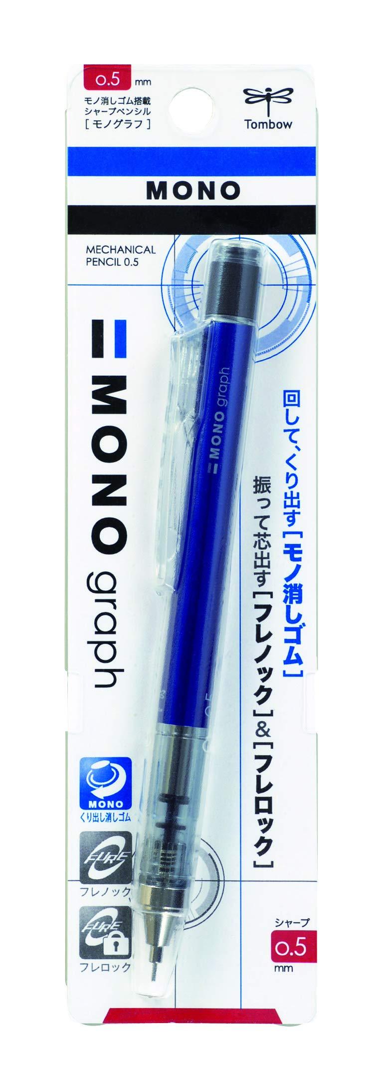 Tombow Mono Graph Shaker Mechanical Pencil 0.5mm, Blue Body (SH-MG41)