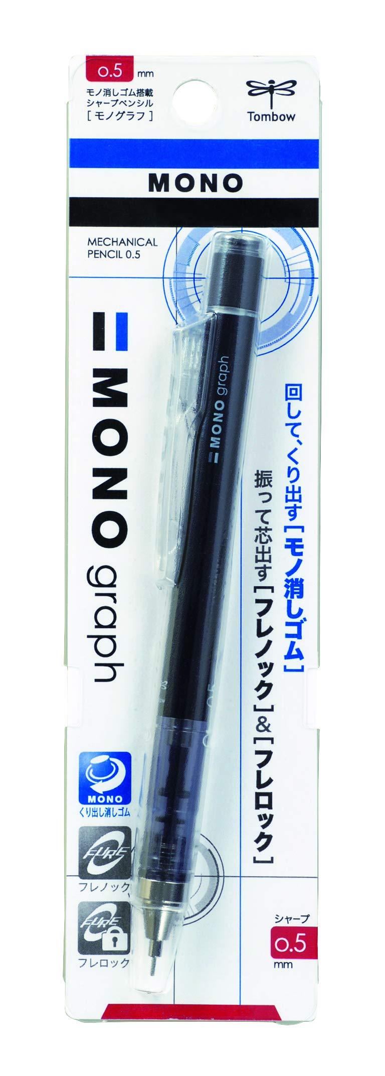 Tombow Mono Graph Shaker Mechanical Pencil 0.5mm, Black Body (SH-MG11) 1 set