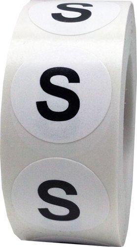 S Clothing Labels Round Circle Stickers for Retail Apparel 3/4 Inch 500 Adhesive Stickers