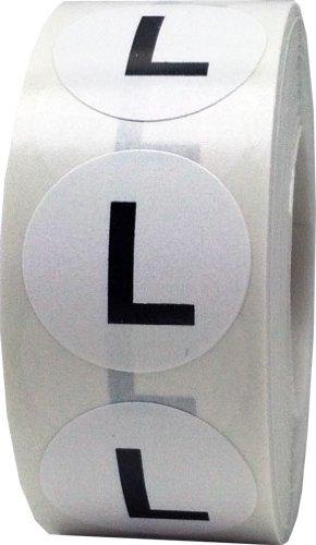 L Clothing Labels Round Circle Stickers for Retail Apparel 3/4 Inch 500 Adhesive Stickers