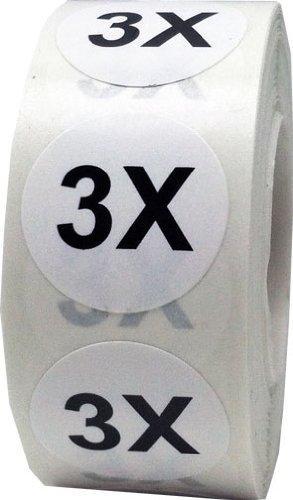 3X Clothing Labels Round Circle Stickers for Retail Apparel 3/4 Inch 500 Adhesive Stickers