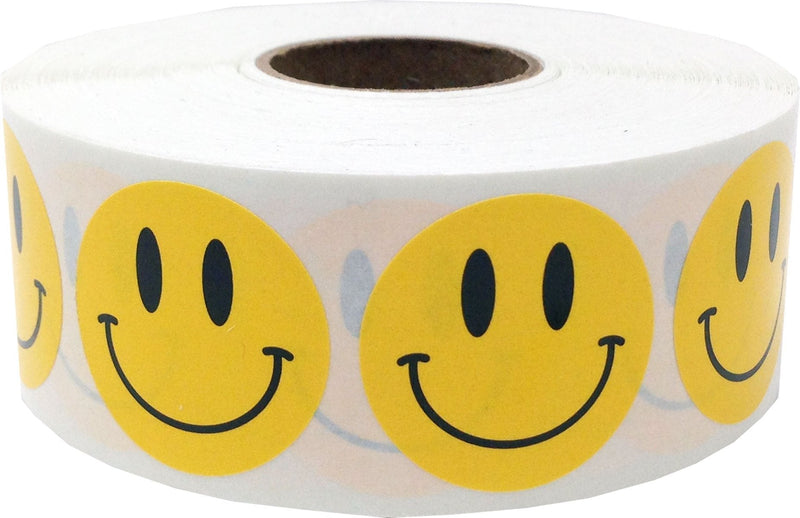 Happy Face Stickers Yellow Happy Face Labels 1 Inch 500 Total Adhesive Stickers