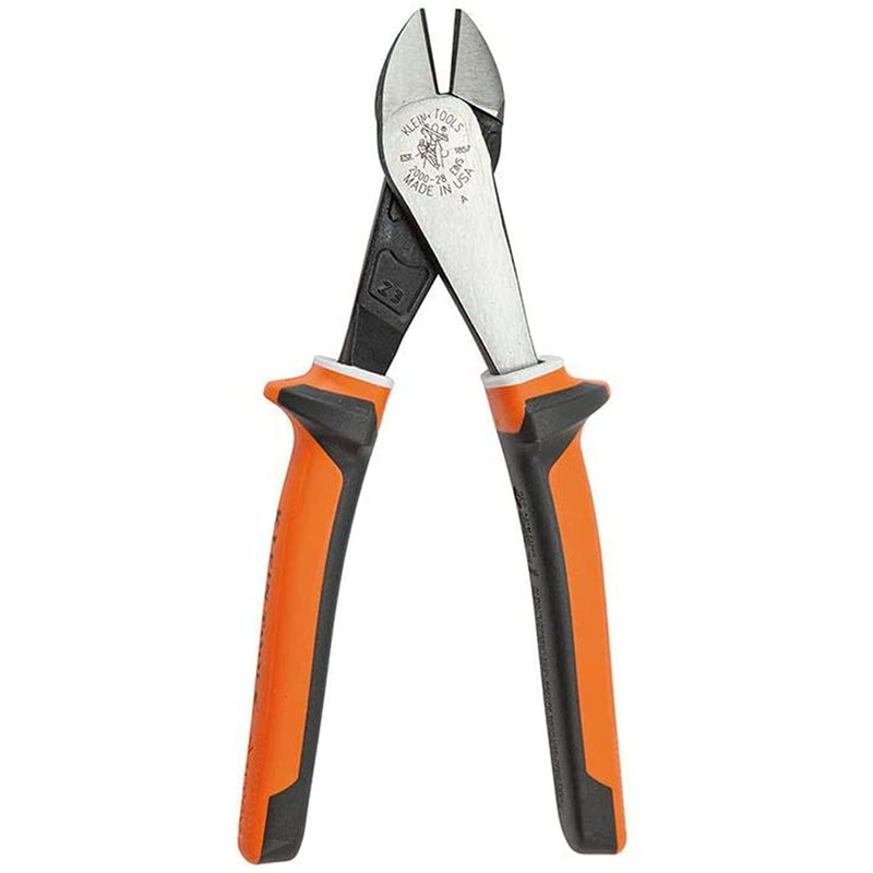 Klein Tools Diagonal Cutting Pliers, Insulated, Slim Handle 200028EINS, Orange/Gray Tapered Nose