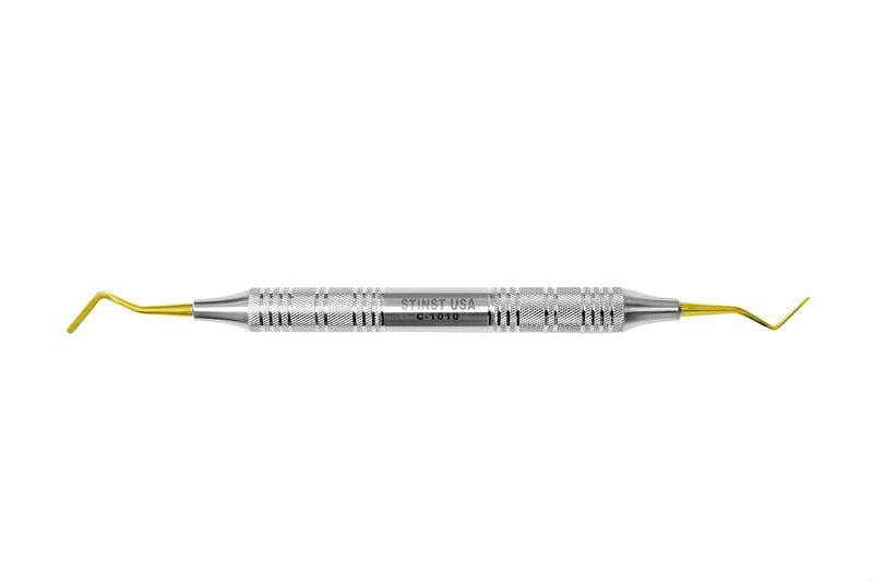Dental Composite Filling Instrument # 4 Golden Plasma Coated Paddle Double Ended Handle 9