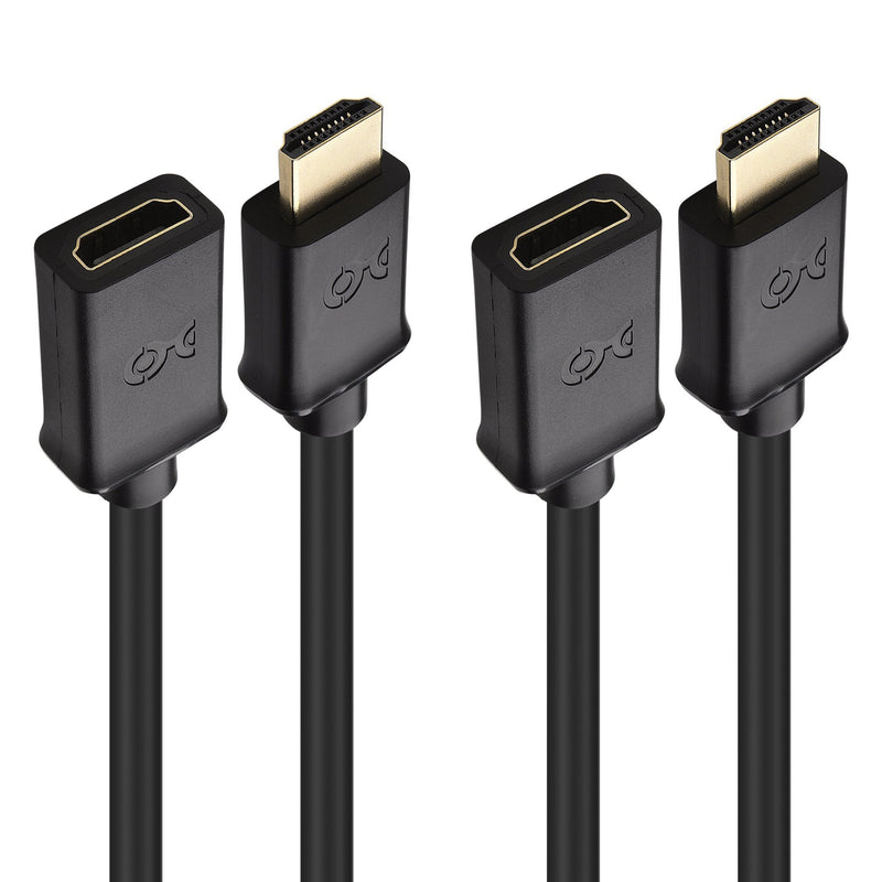 Cable Matters 2-Pack High Speed HDMI Extension Cable (Male to Female HDMI Extender Cable) with Ethernet 6 Feet - 3D and 4K Resolution Ready