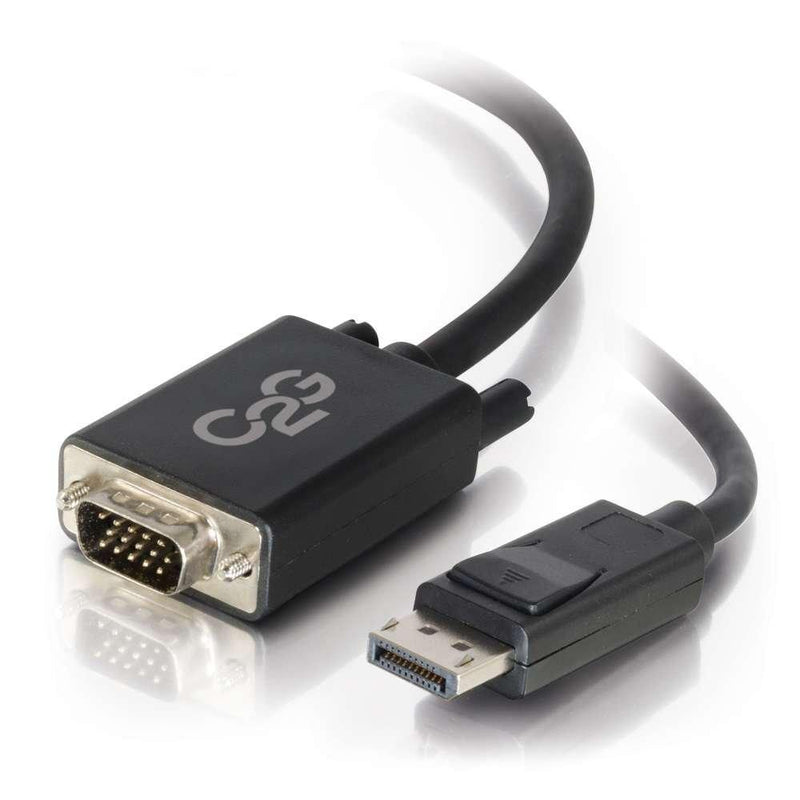 C2G Display Port Cable, Display Port to VGA, Male to Male, Black, 6 Feet (1.82 Meters), Cables to Go 54332 DisplayPort To VGA - 6 Feet