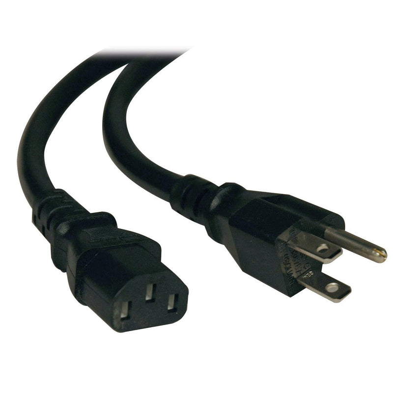 Tripp Lite Heavy Duty Computer Power Cord, 15A, 14AWG (NEMA 5-15P to IEC-320-C13), 12-ft. (P007-012) Black 12-feet